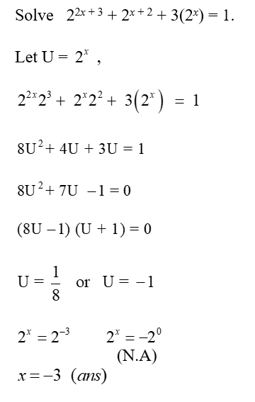 Solving Indices Equation by Substitution