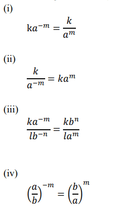 indices law for negative index