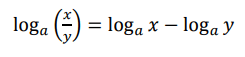 logarithm quotient law