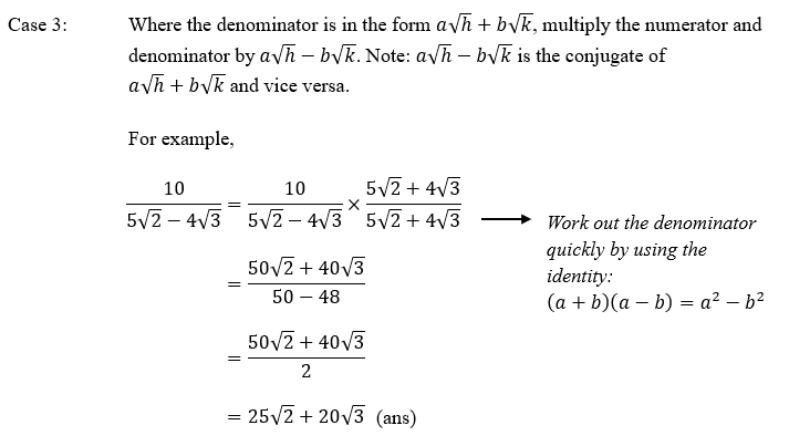 how to rationalise surds