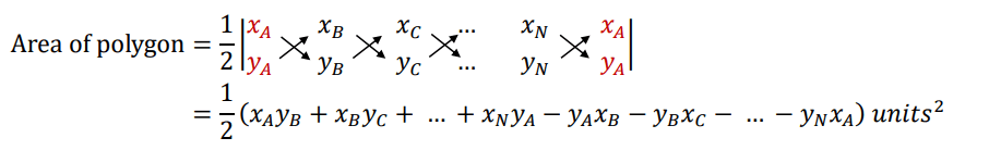 shoelace method, coordinate geometry formulas